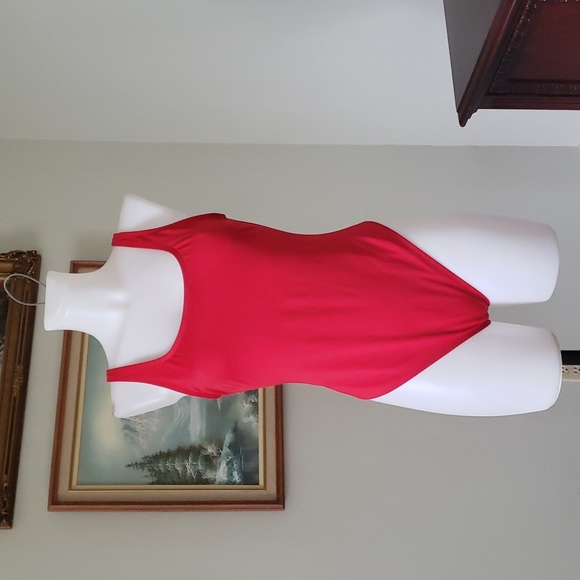 Red Full Piece Swimsuit - Picture 1 of 5